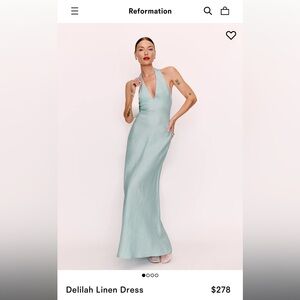 Reformation Delilah Dress - Aquamarine Size 4